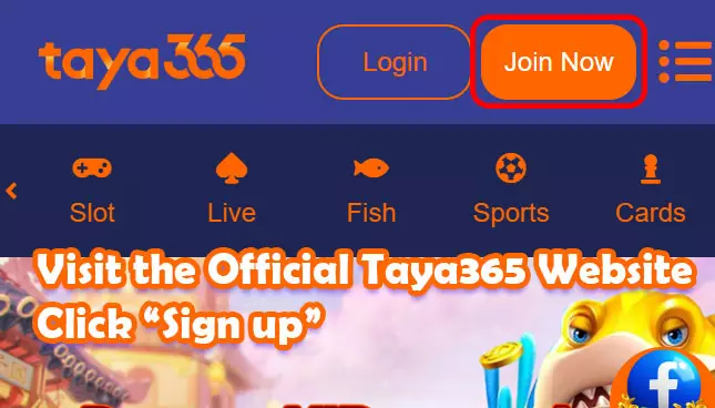 Visit the Official Taya365 Website Sign up